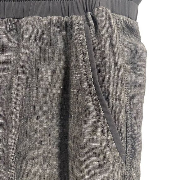 Athleta Drawstring Bali Linen Gray Jogger Ankle Cuff Pants Size 6 - Picture 4 of 10